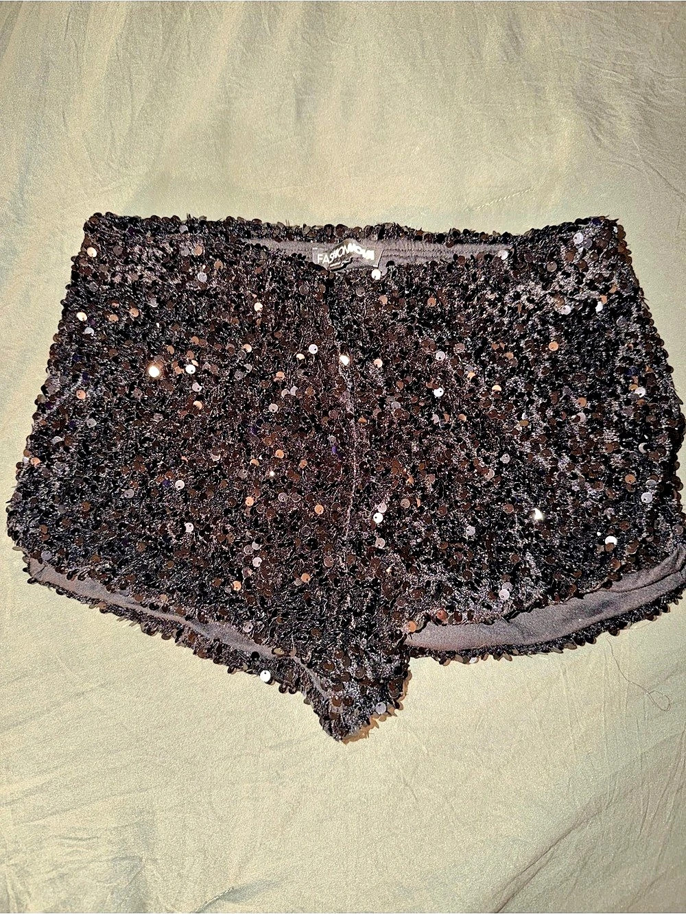 Fashion Nova Sequin Mini Skirt in Black